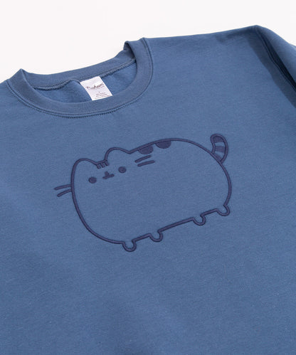 Pusheen Blue Embroidered Unisex Sweatshirt