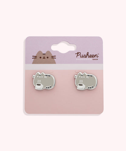Pusheen Coffee Stud Earrings
