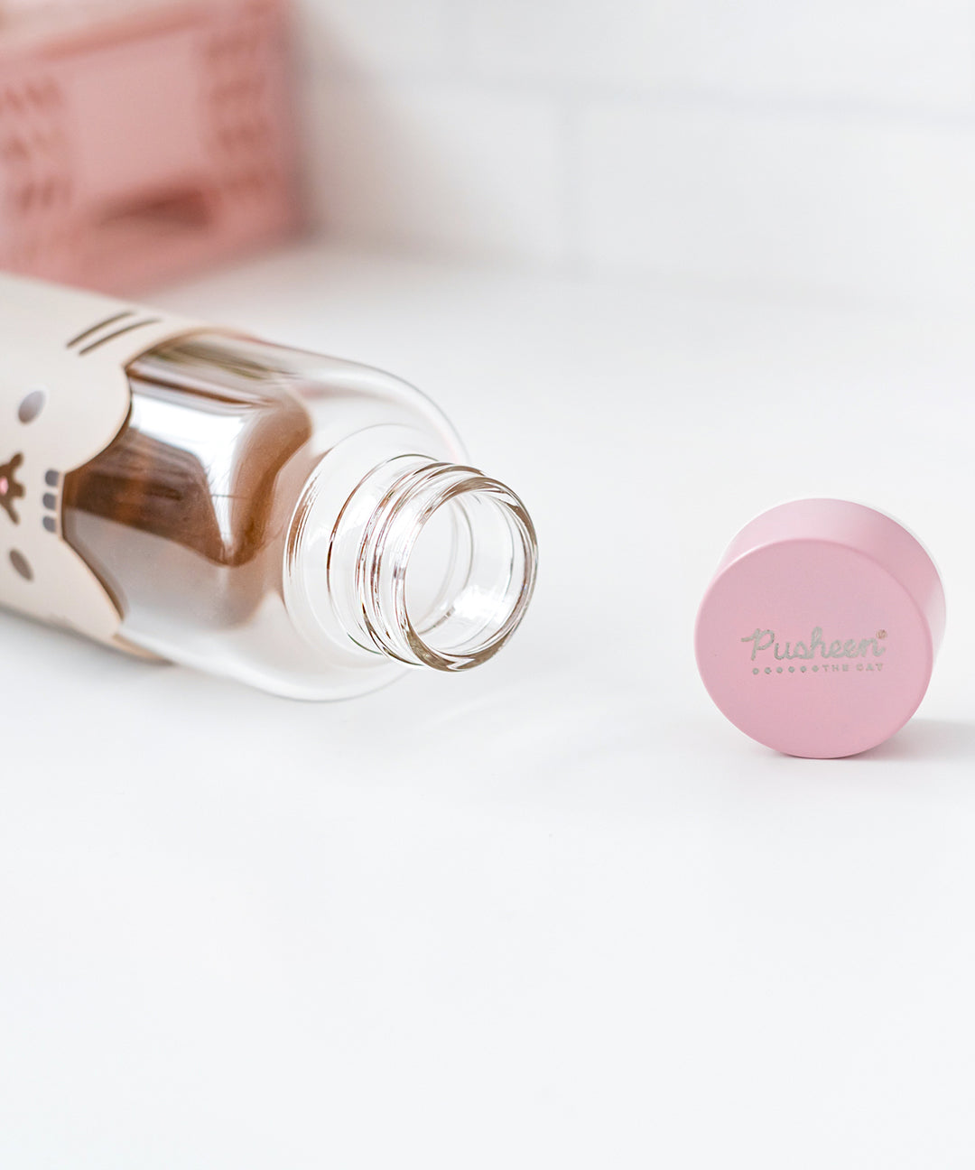 Pusheen Glass Water Bottle