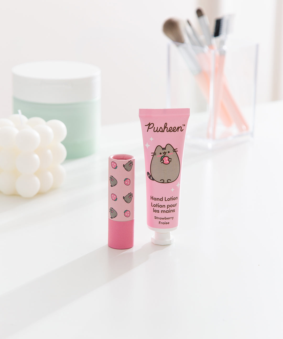 Pusheen Strawberry Lip Balm & Hand Lotion Set
