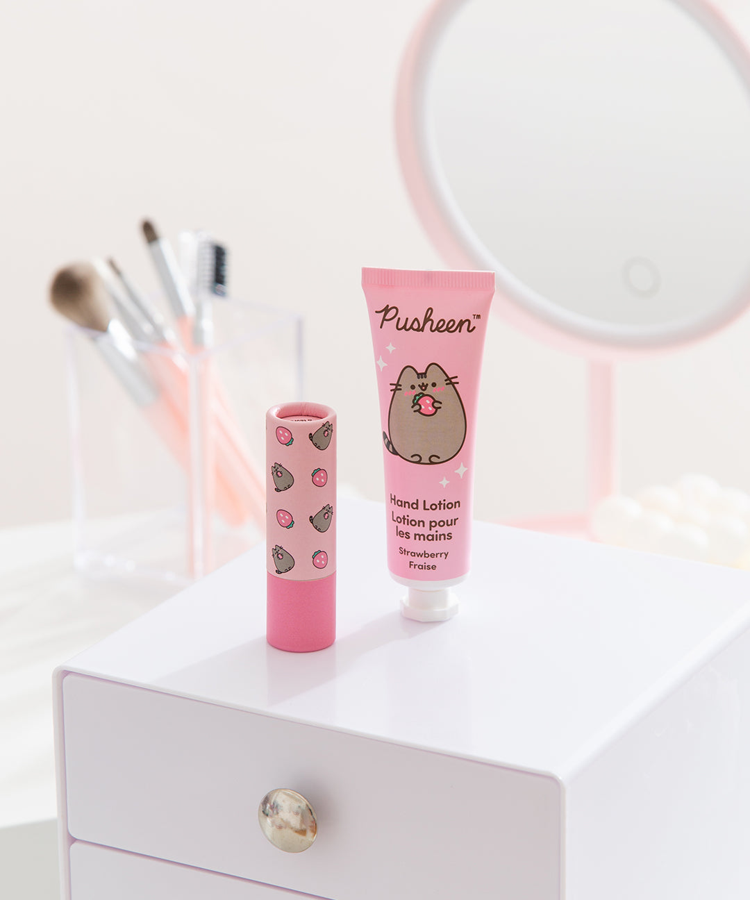Pusheen Strawberry Lip Balm & Hand Lotion Set